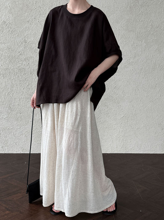 Loose Bat Sleeve Linen Blouse