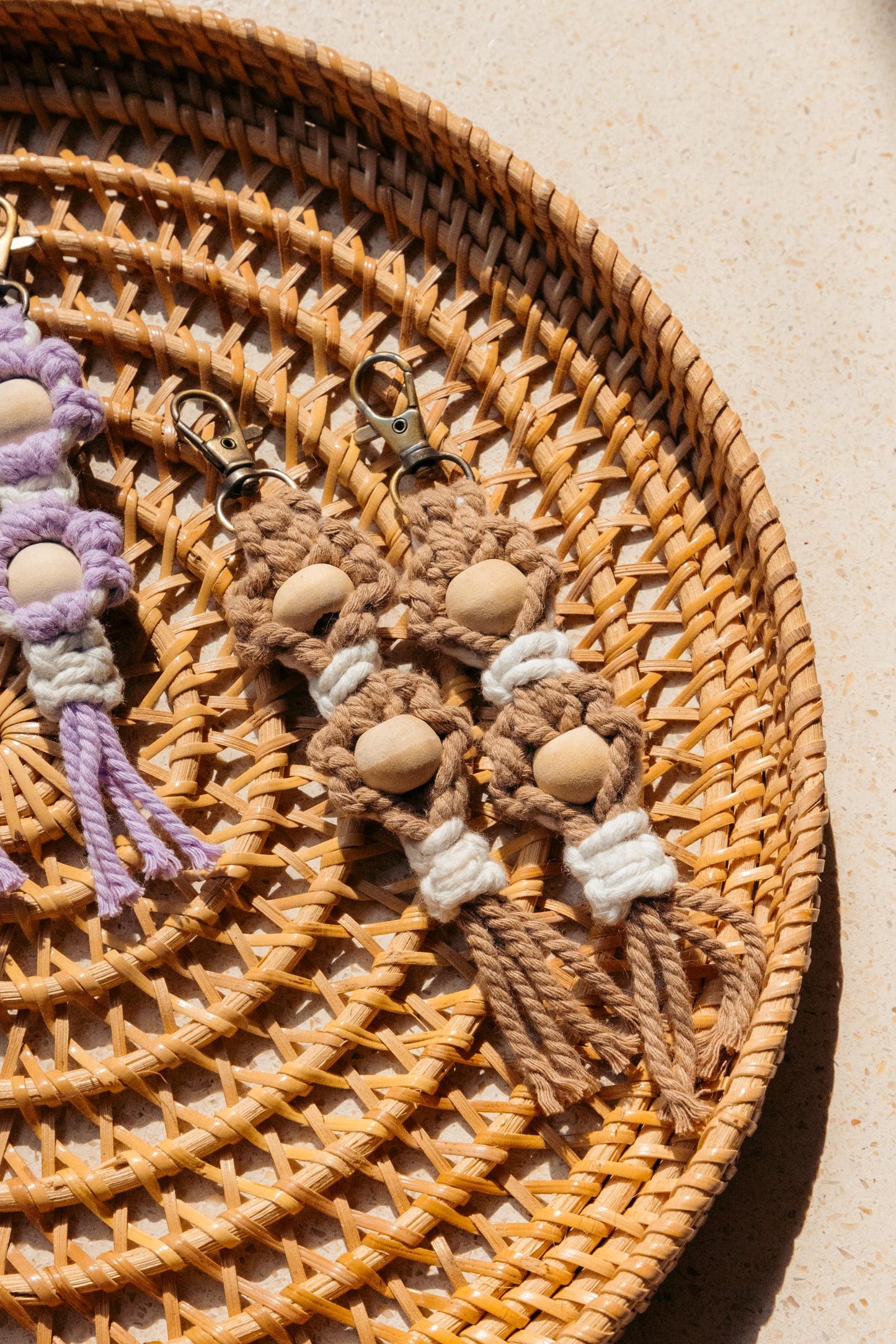 Flora Macrame Keychain