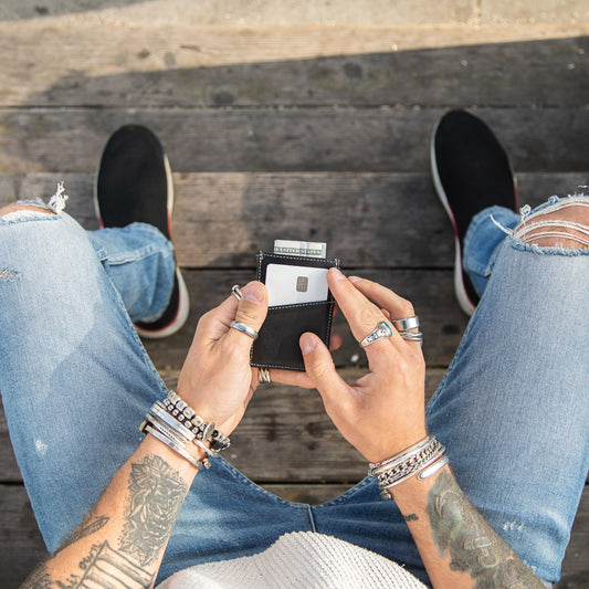 Minimalist Wallet with RFID Protection - Black