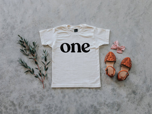 One Modern First Birthday Organic Baby Tee
