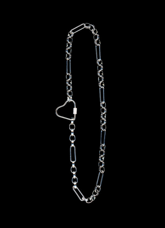 heavy metal lover - heart carabiner necklace