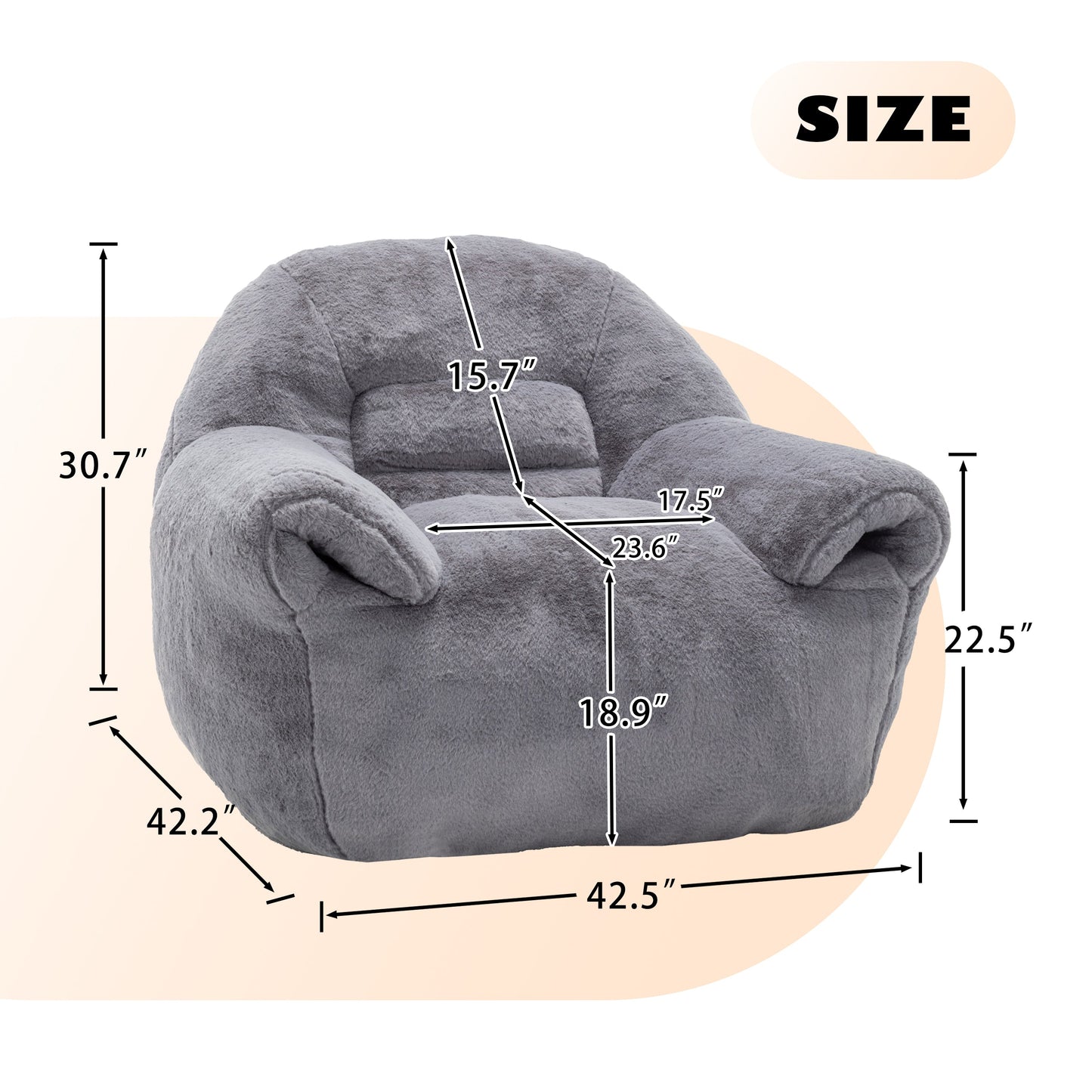 Bean Bag Chair Grey