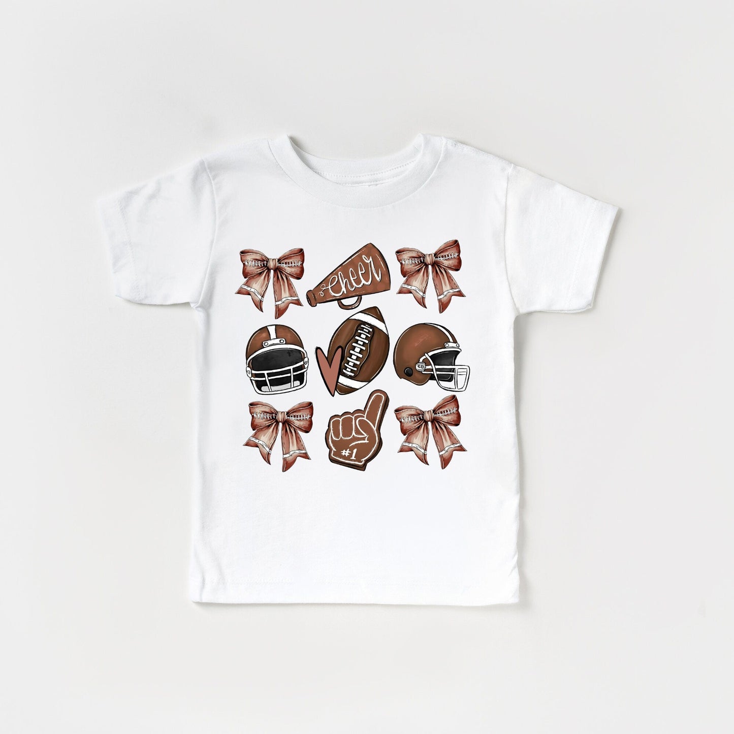 Cheer Football and Bows Tee