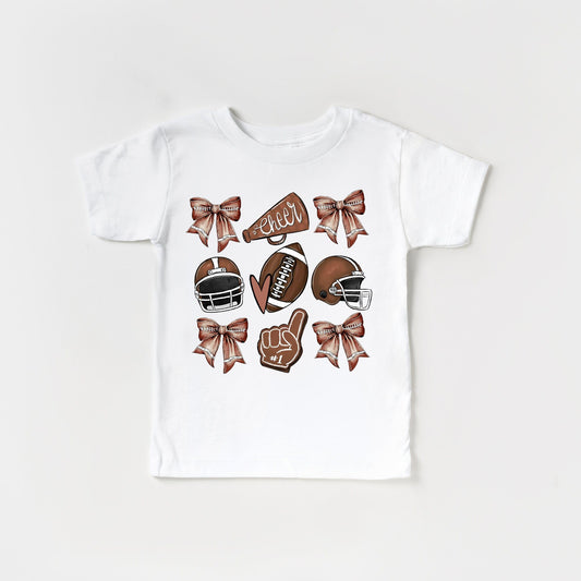Cheer Football and Bows Tee