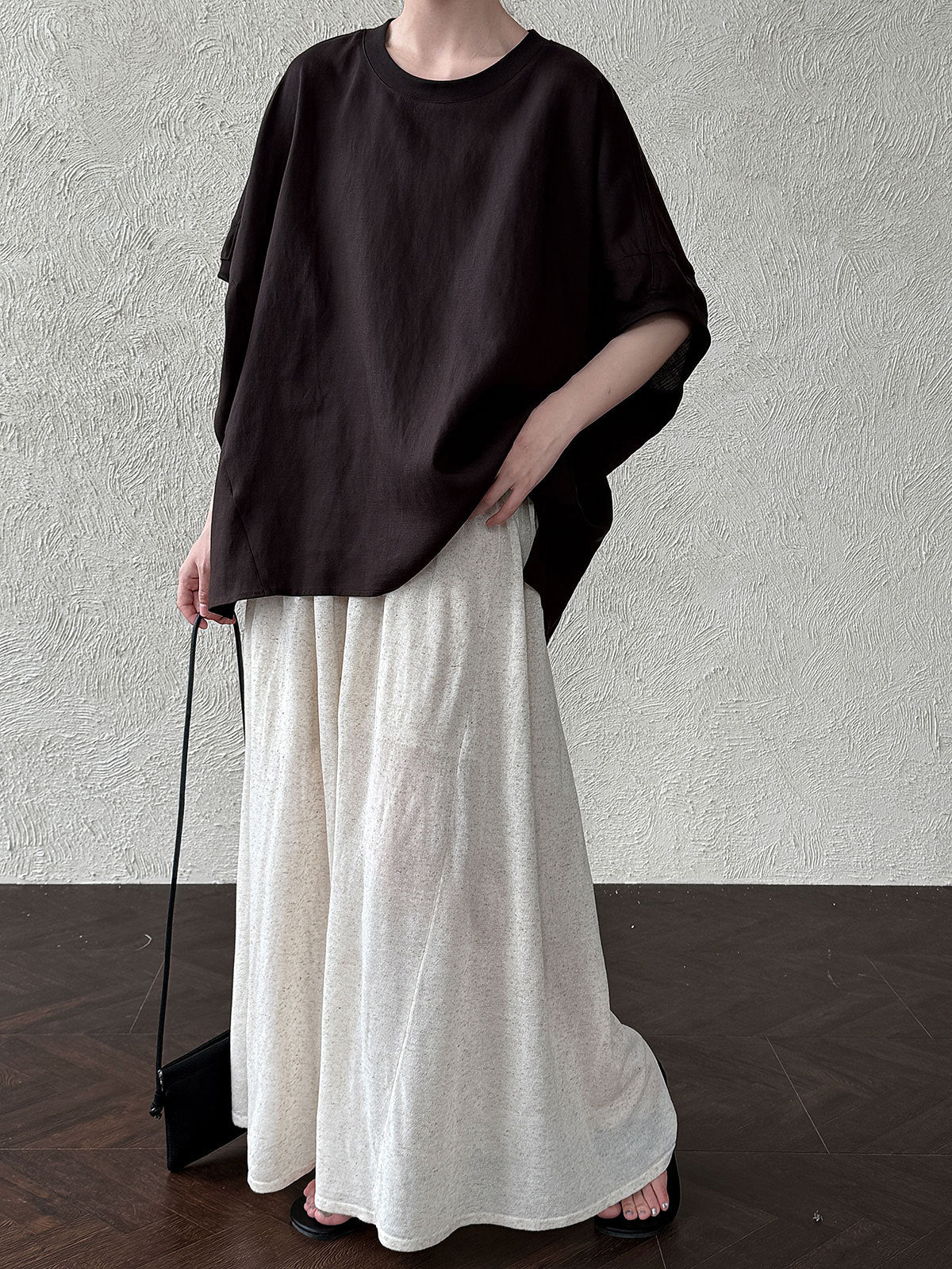 Loose Bat Sleeve Linen Blouse