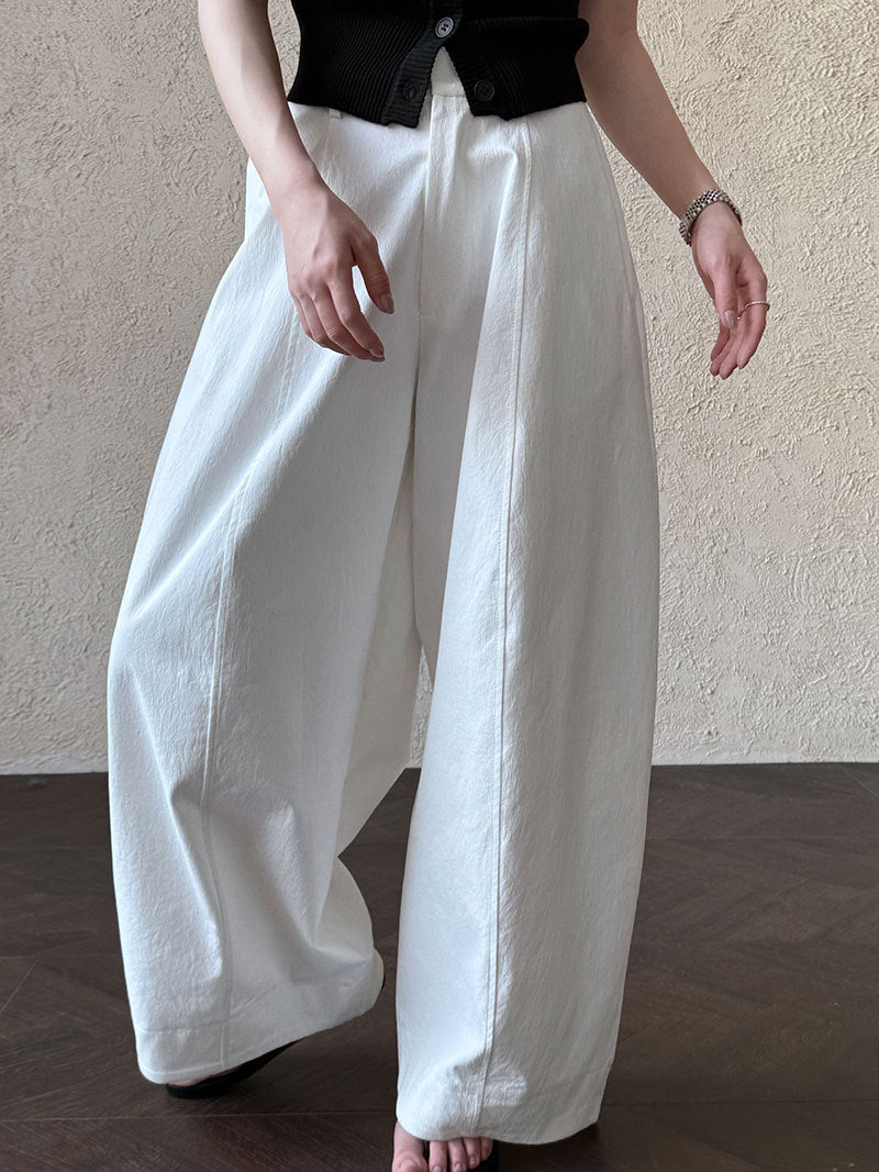 Retro Three-Dimensional Tailoring Workwear Wide-Leg Pants