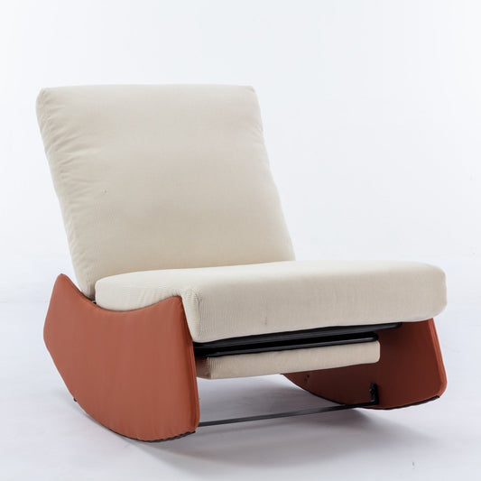 Modern Orange Upholstered Rocking Chair