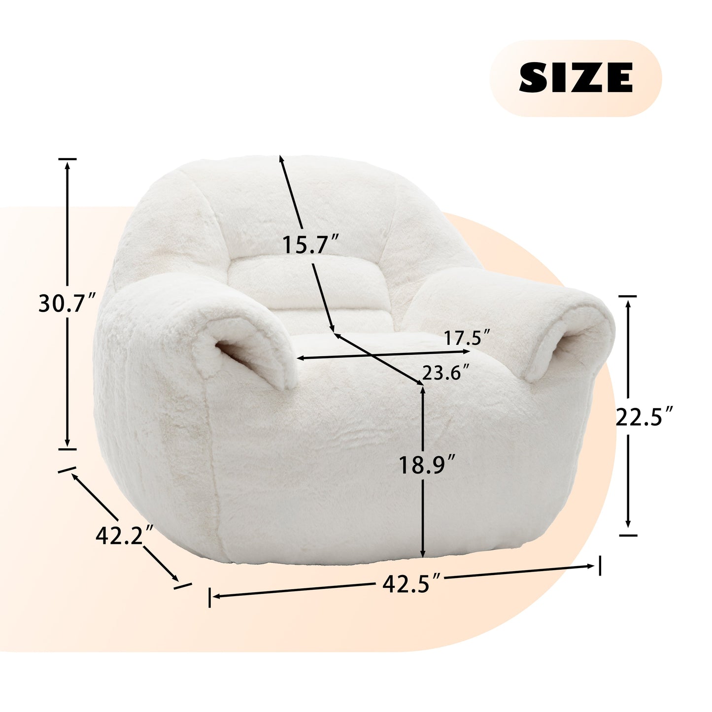 Bean Bag Chair, White