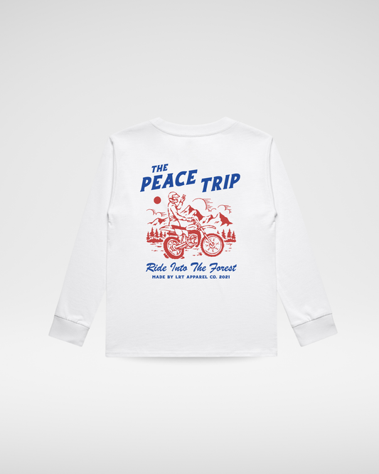 THE PEACE TRIP LONG SLEEVE TEE - WHITE