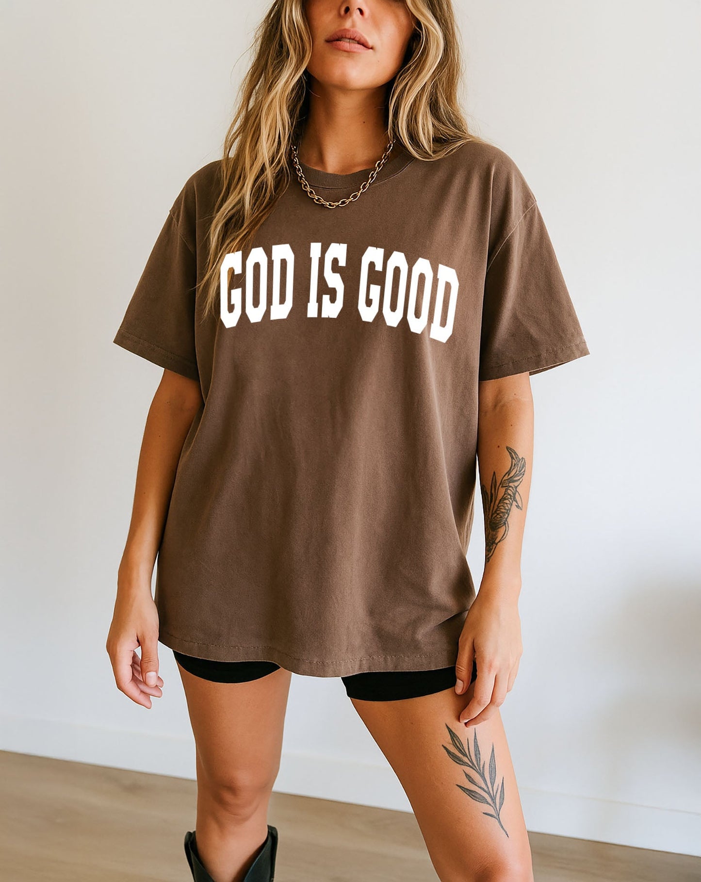 God is good Christian Comfort Colors Garment Dyed T Shirt (high school font)