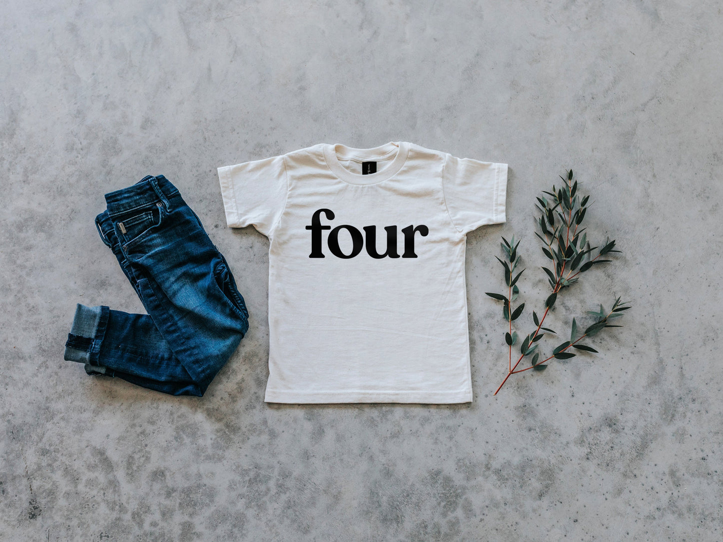 Four Modern Birthday Shirt Organic Kids Tee