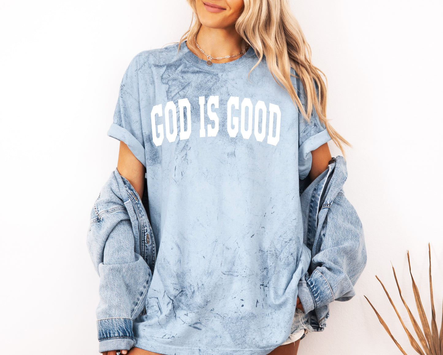God is good Christian Comfort Colors Garment Dyed T Shirt (high school font)
