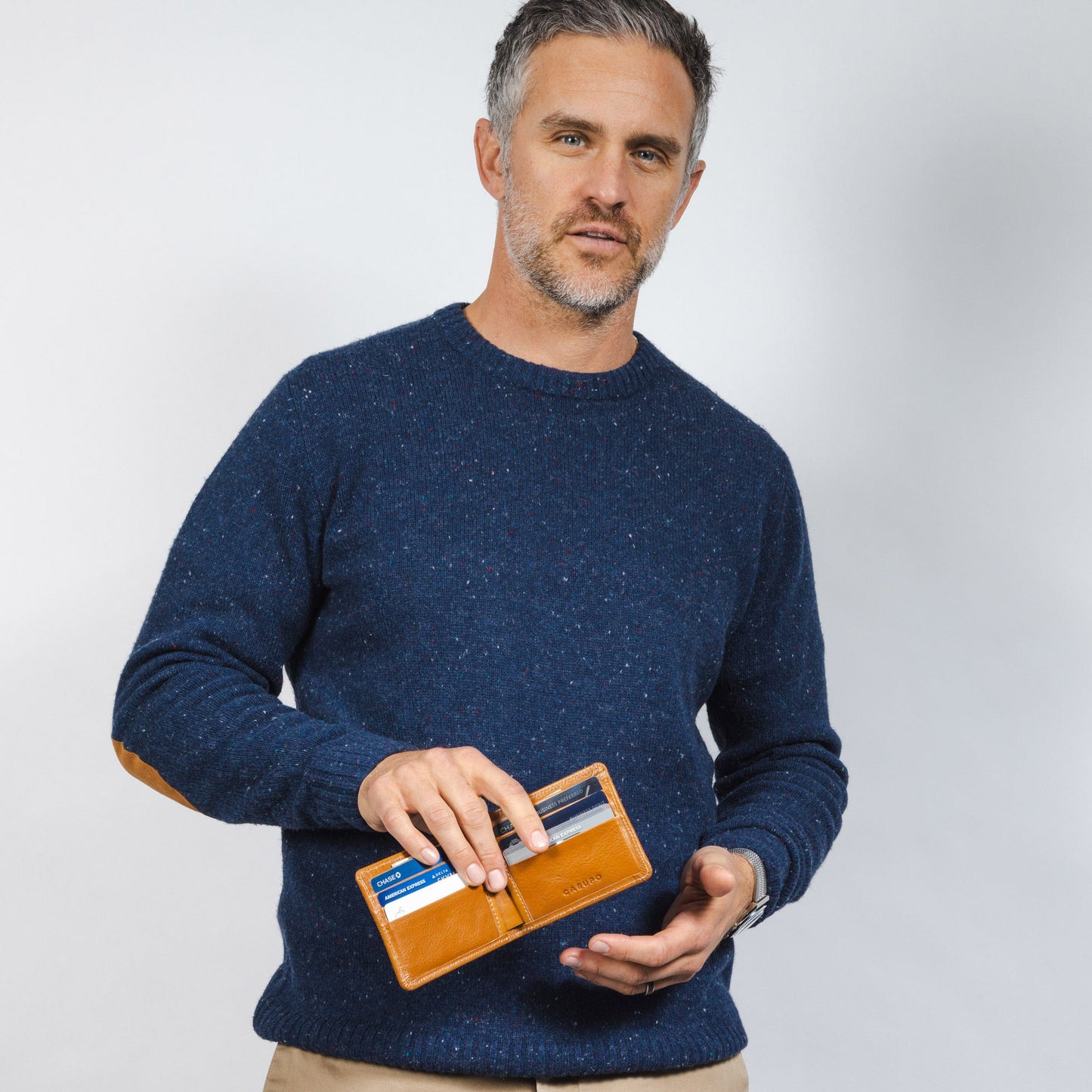 Large Billfold Wallet with RFID protection - Natural