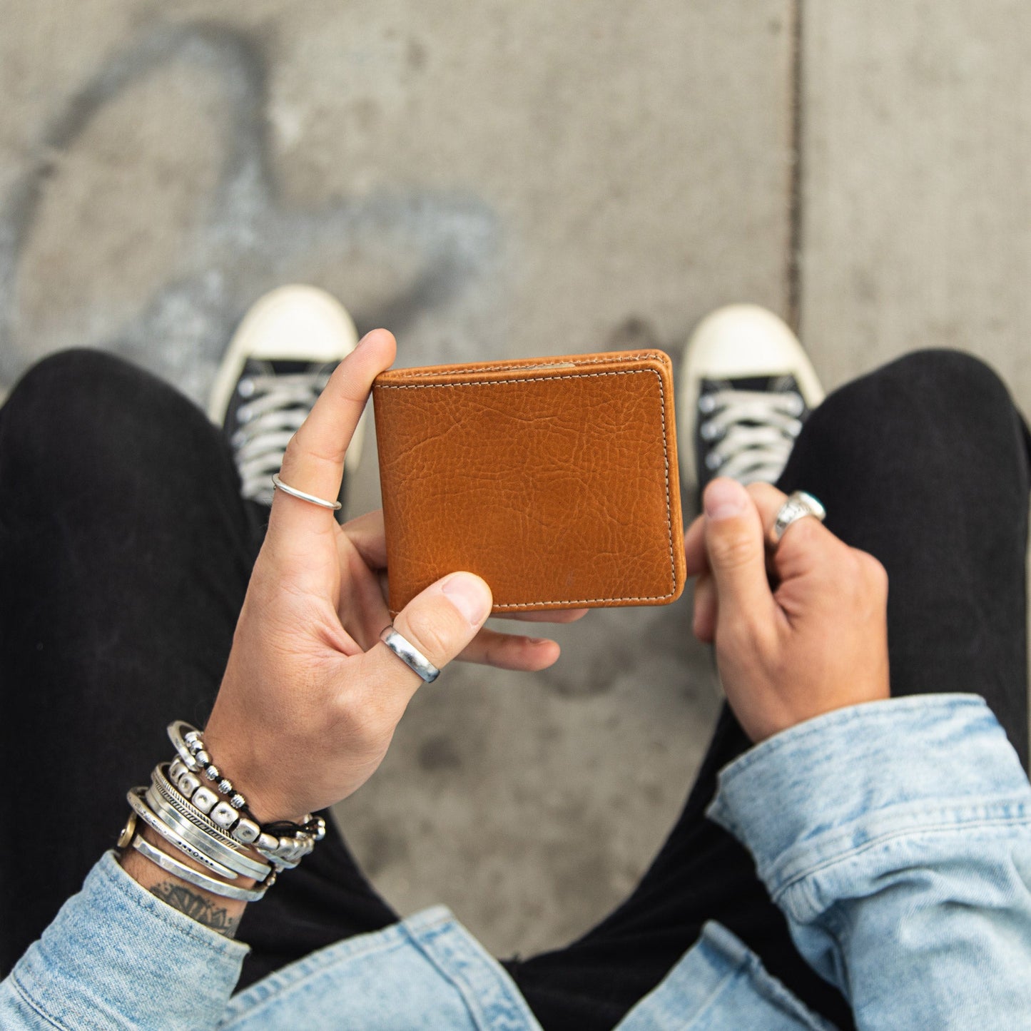 Large Billfold Wallet with RFID protection - Natural