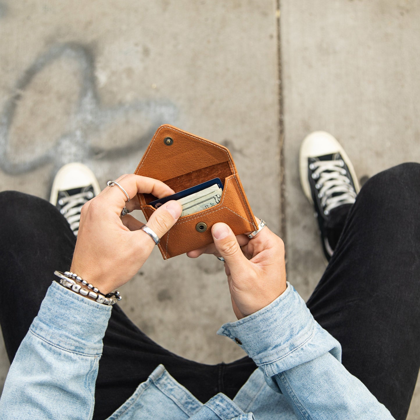 Mini Envelope Wallet with RFID Protection - Natural