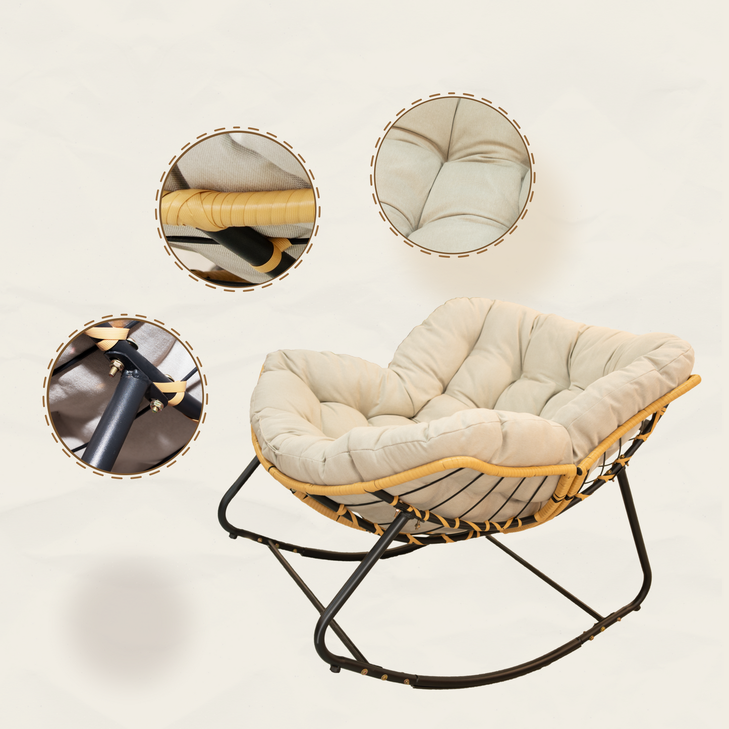 Rocking Chair, Lawn-Beige