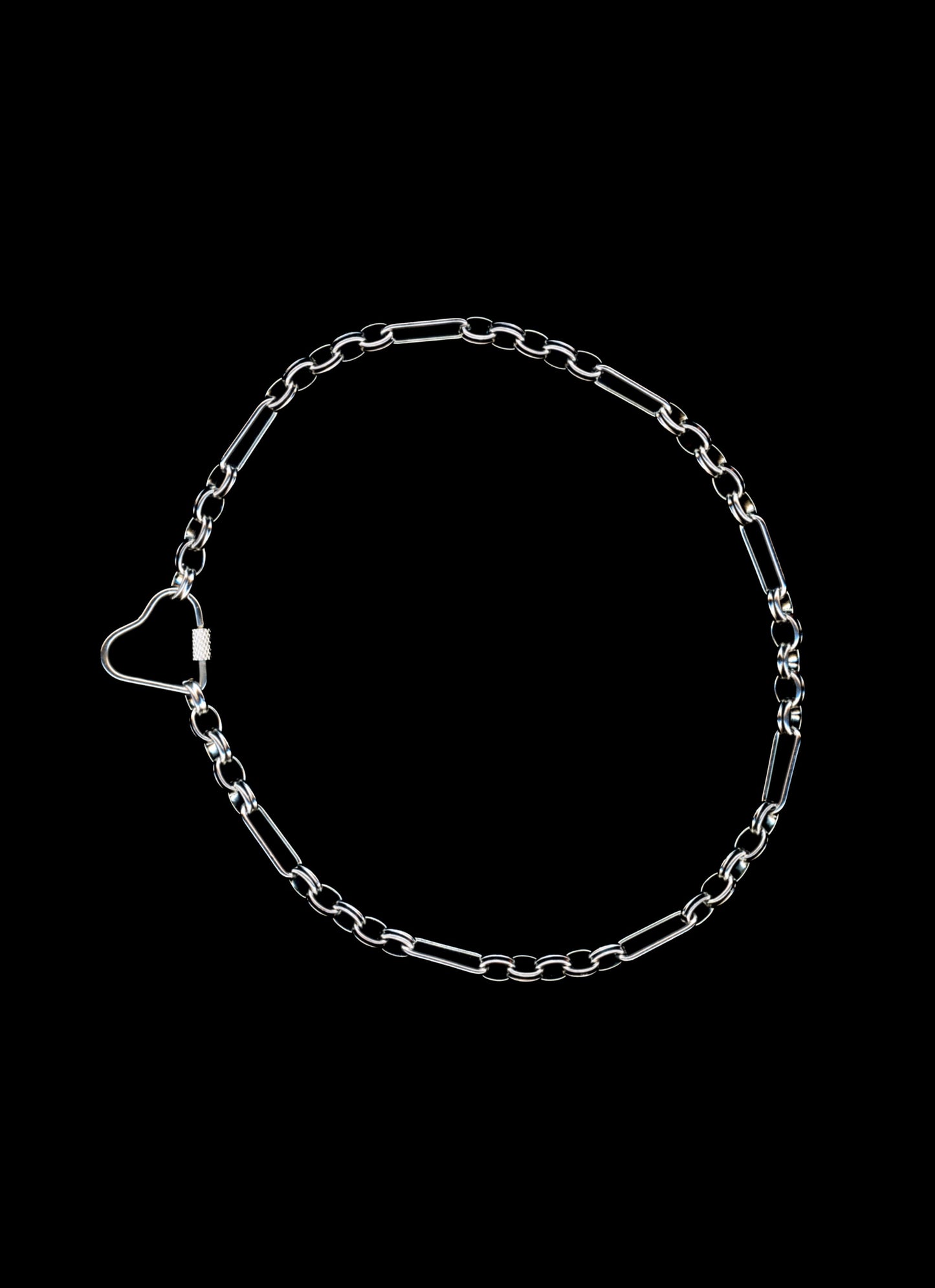 heavy metal lover - heart carabiner necklace