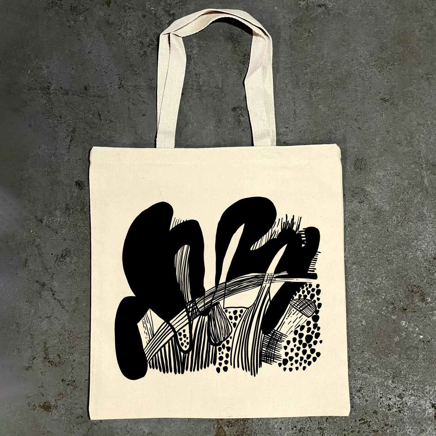 Black Hibiscus Tote Bag (Clearance)